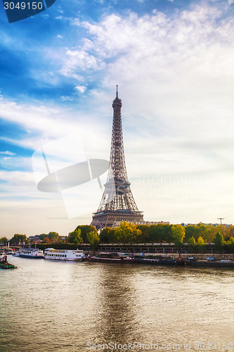 Image of Paris cityscape with Eiffel tower