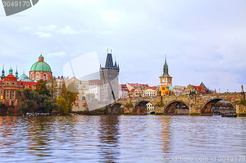 Image of The Old Town with Charles bridge tower in Prague