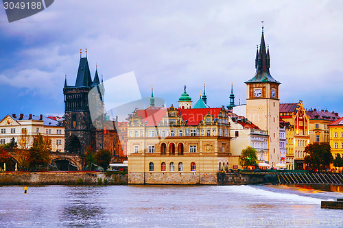 Image of The Old Town with Charles bridge tower in Prague