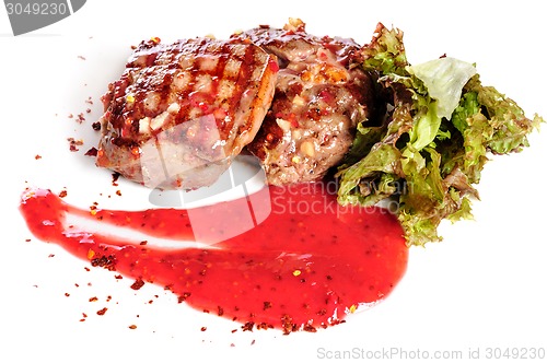 Image of Grilled steaks and vegetable salad