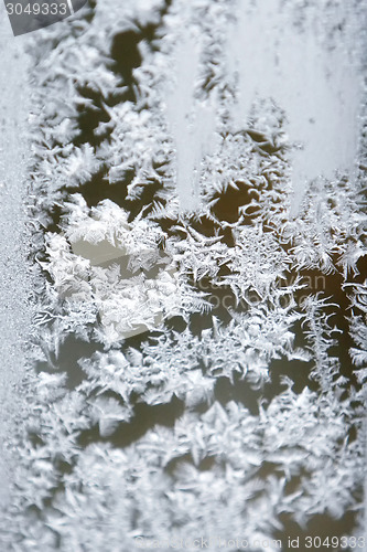 Image of Snow frosted on window