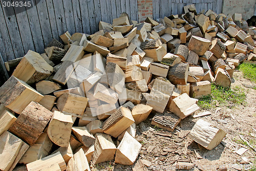 Image of Pile of wood for heating