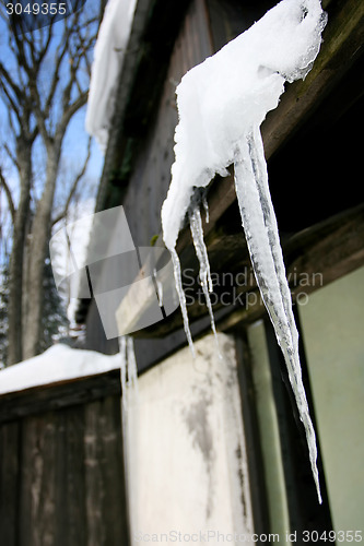 Image of Icicles on roof