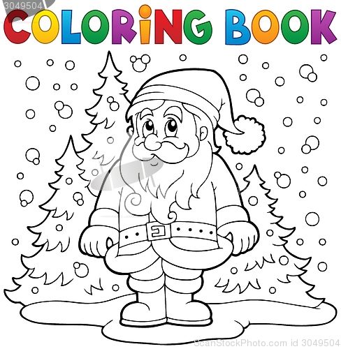 Image of Coloring book Santa Claus in snow 3