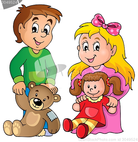 Image of Children with toys theme image 1