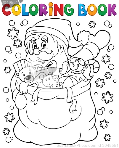 Image of Coloring book Santa Claus in snow 4