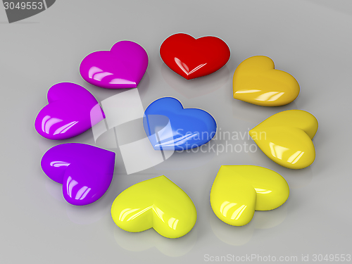 Image of Colorful shiny hearts