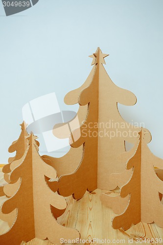 Image of Christmas Tree Made Of Cardboard. New Year