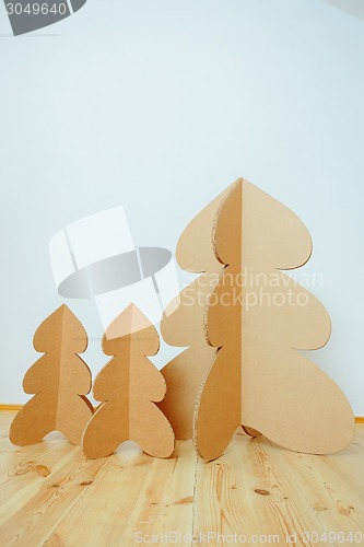 Image of Christmas Tree Made Of Cardboard. New Year