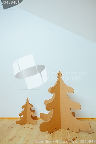 Image of Christmas Tree Made Of Cardboard. New Year