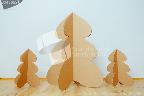 Image of Christmas Tree Made Of Cardboard. New Year