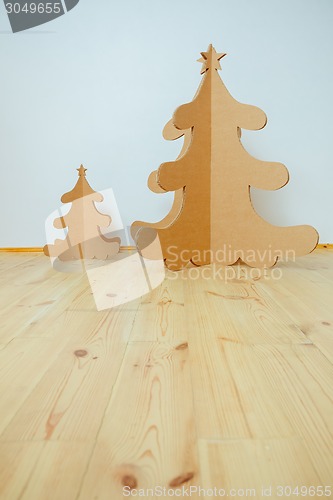 Image of Christmas Tree Made Of Cardboard. New Year