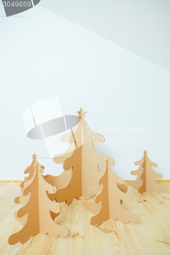 Image of Christmas Tree Made Of Cardboard. New Year