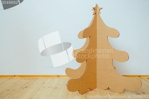 Image of Christmas Tree Made Of Cardboard. New Year