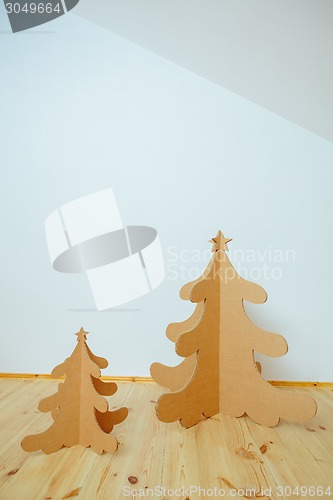 Image of Christmas Tree Made Of Cardboard. New Year