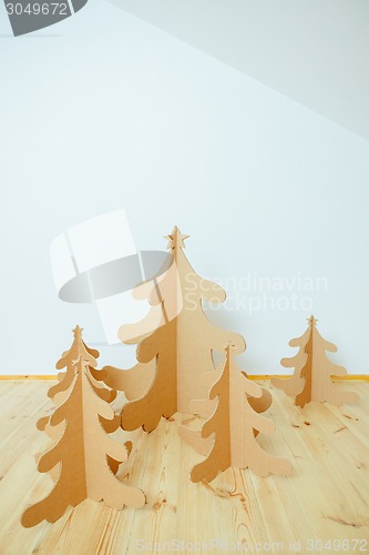 Image of Christmas Tree Made Of Cardboard. New Year