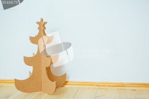 Image of Christmas Tree Made Of Cardboard. New Year