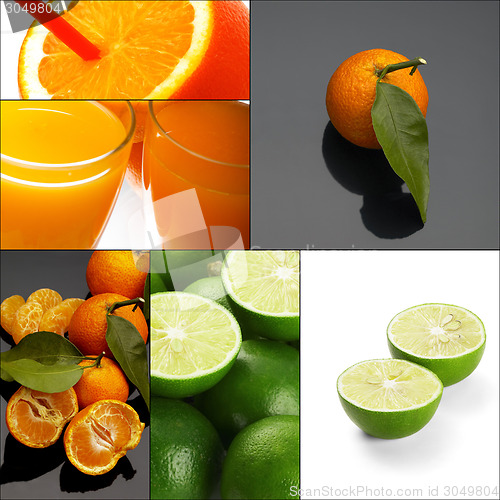 Image of citrus fruits collage