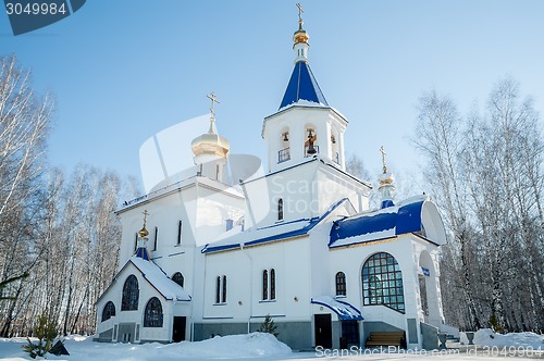 Image of temple in honor of icon of God Mother. Tyumen