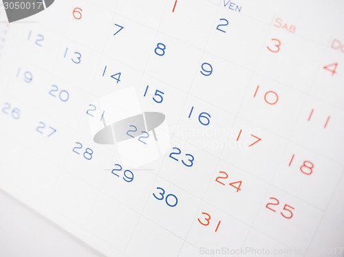 Image of Calendar page