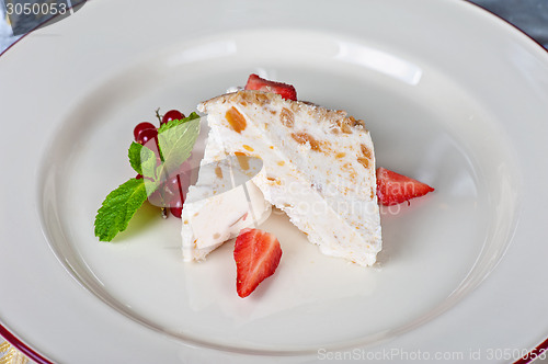 Image of cream berries dessert
