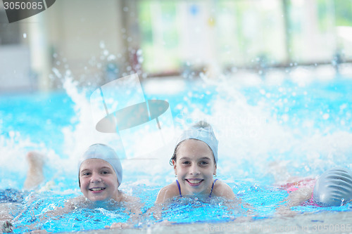 Image of children group  at swimming pool