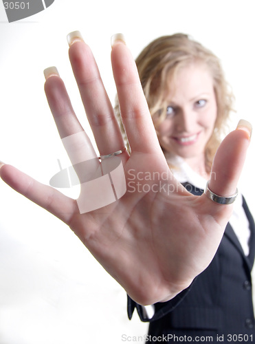 Image of Womans Hand with thumb ring