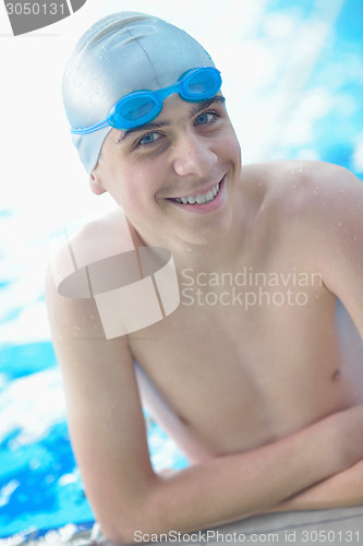 Image of child portrait on swimming pool
