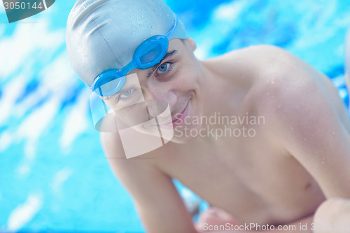 Image of child portrait on swimming pool