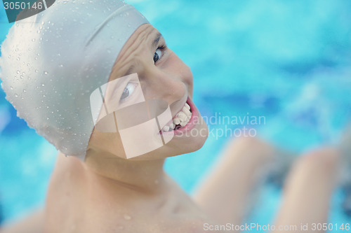 Image of child portrait on swimming pool