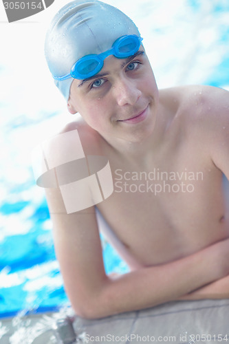 Image of child portrait on swimming pool