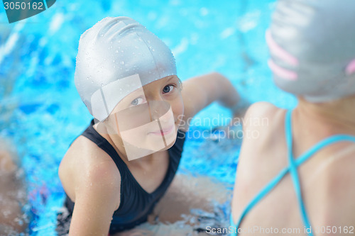 Image of child portrait on swimming pool