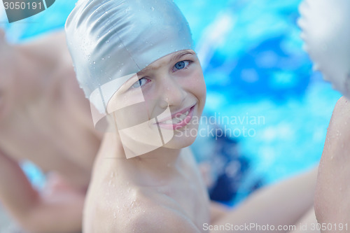 Image of child portrait on swimming pool