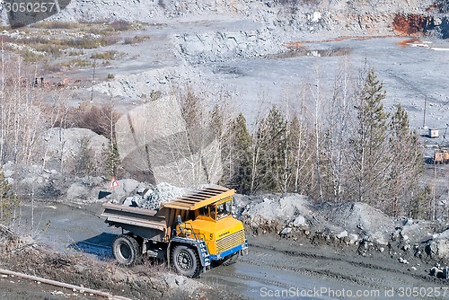 Image of Rock handler transports stones