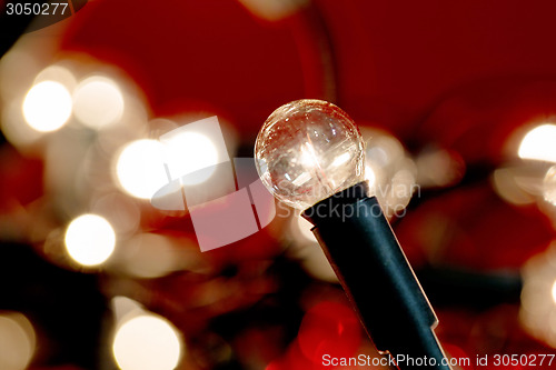 Image of white christmas lights background