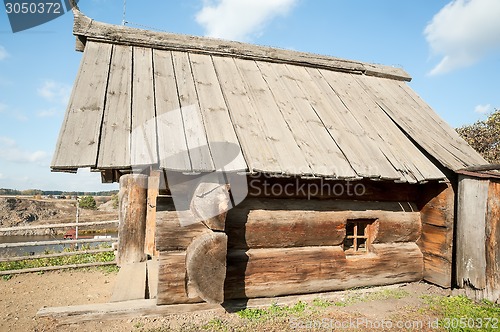 Image of Russian sauna from big logs