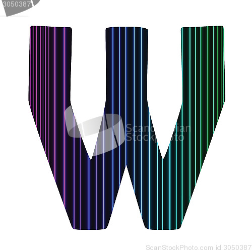 Image of neon letter W