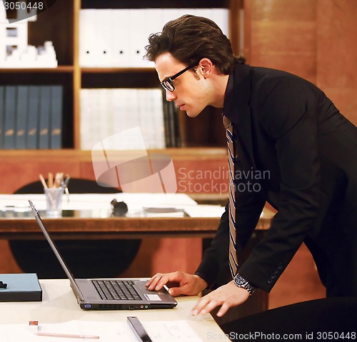 Image of Portrait of businessman at modern office