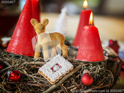 Image of closeup advent wreath