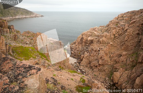 Image of Barents Sea view from rocks summer
