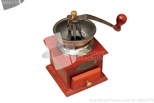 Image of coffee grinder over white