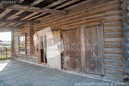 Image of Fire depot from wood. Nizhnaya Sinyachikha. Russia