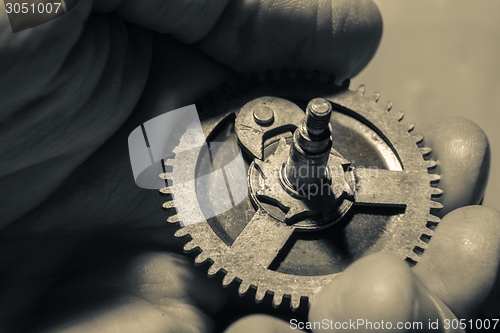 Image of Old gears on table