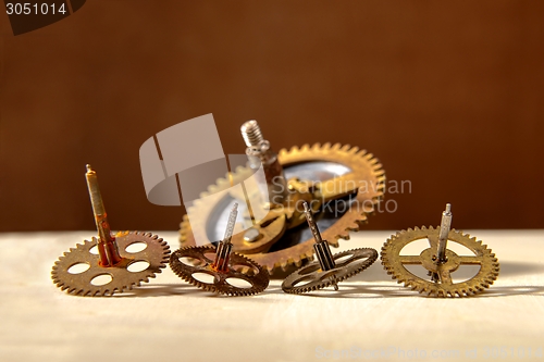 Image of Old gears on table