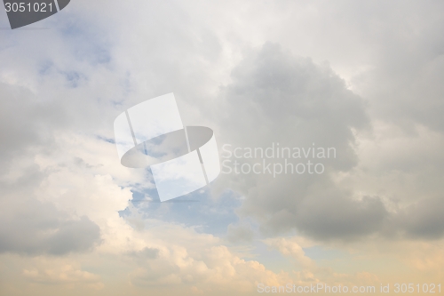 Image of Beautiful sky with fluffy clouds