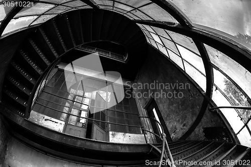 Image of Industrial staircase going up