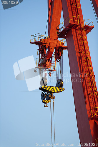 Image of Industrial cargo cranes in the dock