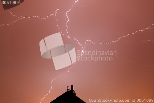 Image of Lightning strikes down