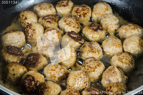 Image of Frying meatballs