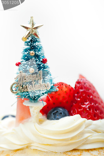 Image of christmas tree on crepe pancake cake 
